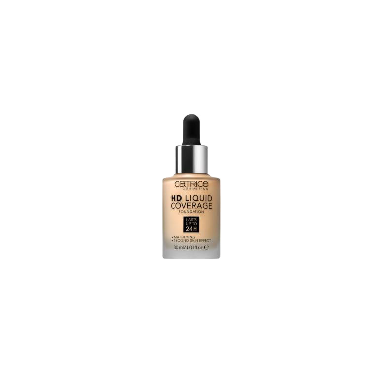 Fond de ten, Catrice, HD Liquid Coverage, 036 Hazelnut Beige, 30 ml