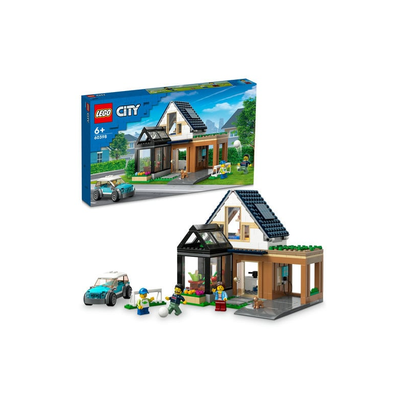 Set LEGO City - Casa familiei si masina electrica (60398)