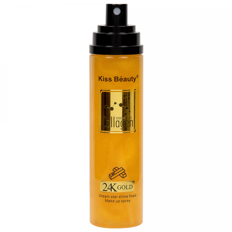 Spray fixator machiaj, Kiss Beauty, Collagen 24K Gold, 110 ml