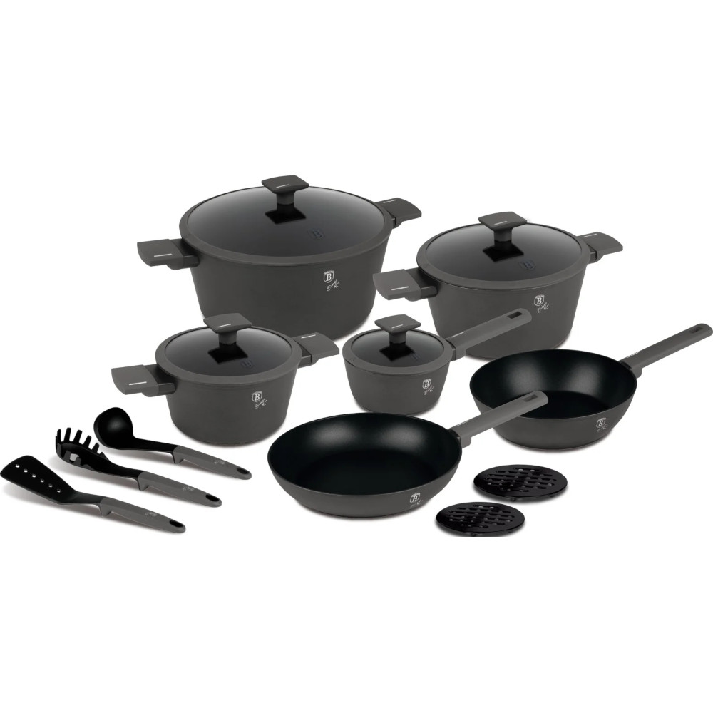 Set oale si tigai 15 piese Anthracite Berlinger Haus BH 8141