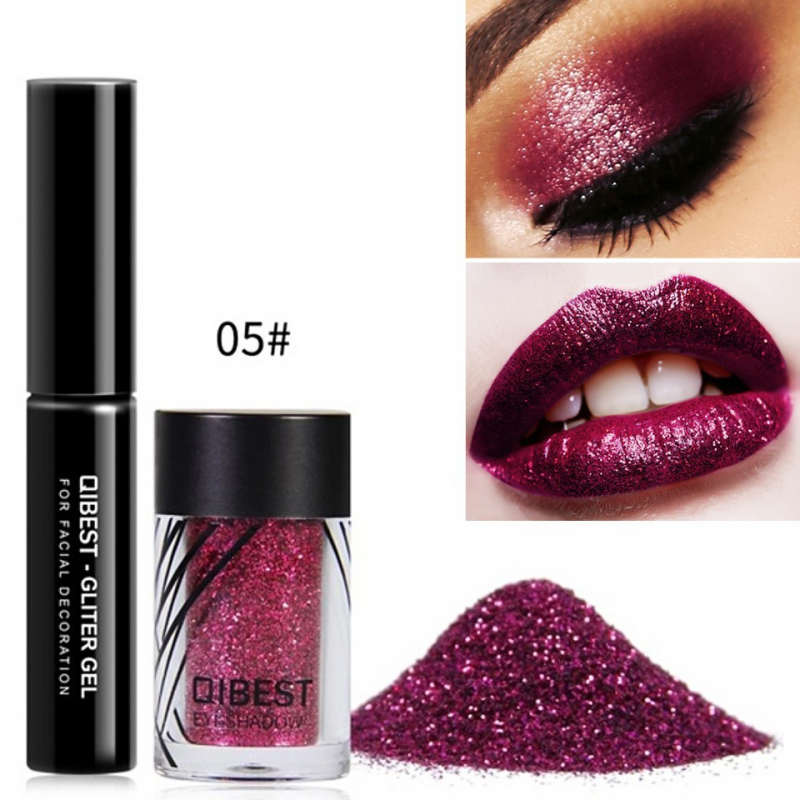 Glitter ochi + adeziv Glitter Gel Eyeshadow 05 Carmine