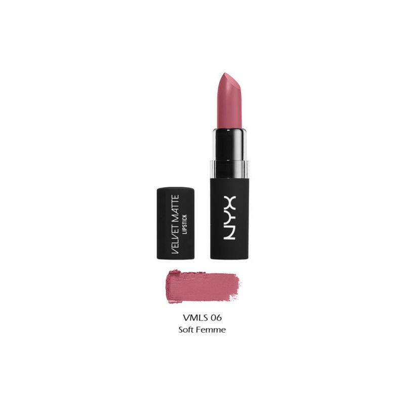 Ruj de buze mat NYX Velvet Matte Lipstick 06 Soft Femme