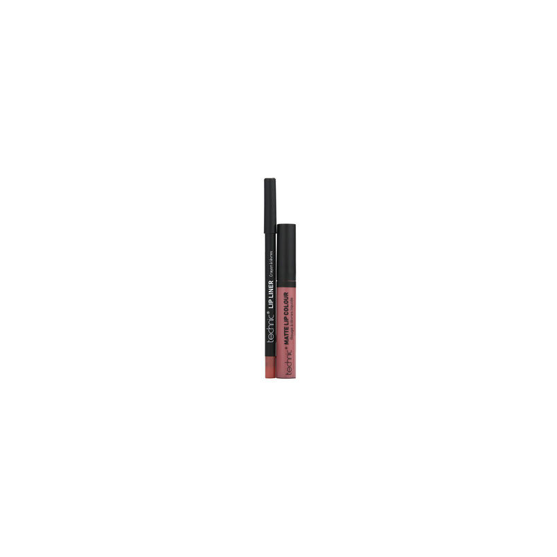 Set ruj de buze si creion contur Technic Lip Kit Matte Nuanta Queen