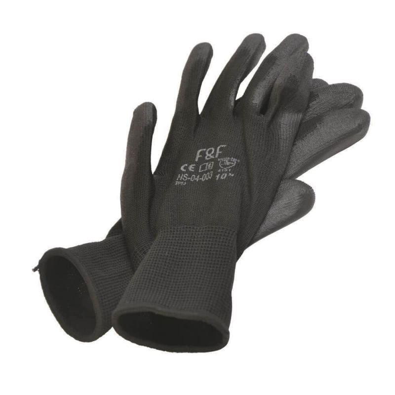 Manusi Protectie PROTEK Bunting Black, Tricot din Nylon, Marimea 9, Negre