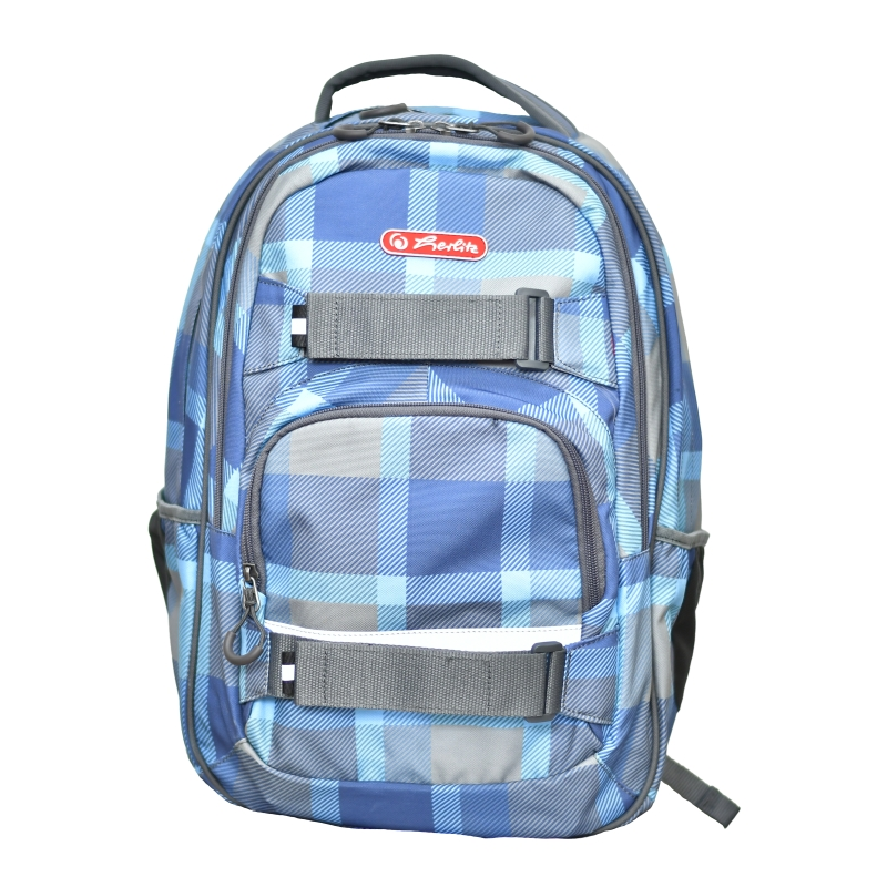 Rucsac Skater Cu Doua Compartimente, Compartiment Pentru Laptop Si Tableta, Dimensiune 43 X 27 X 18 Cm, Motiv Blue Checkers