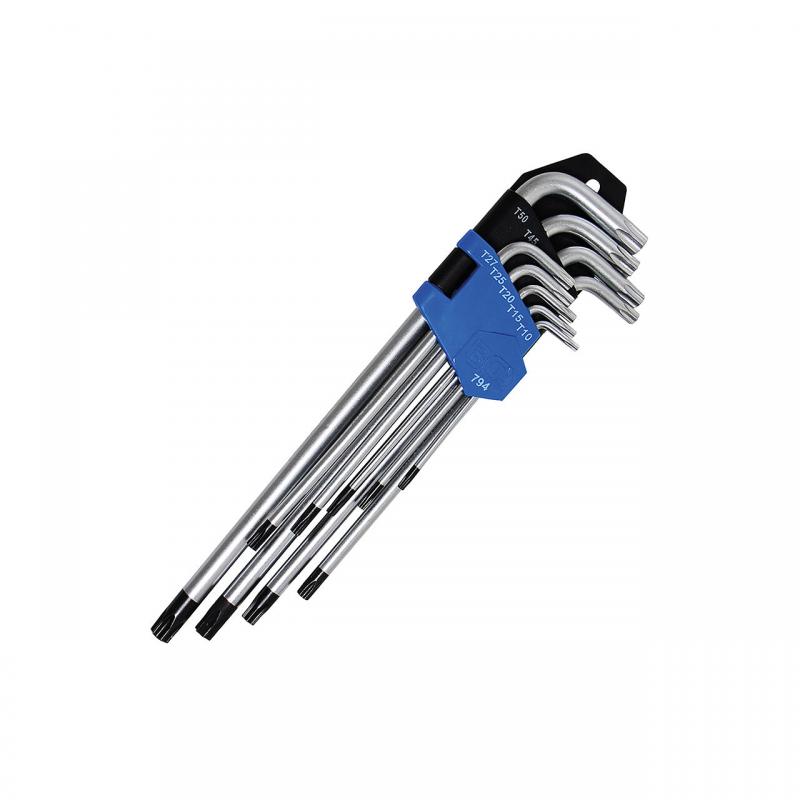 Set 9 chei Torx cu gaura lungi tip L, BGS Germany, TT10-TT50