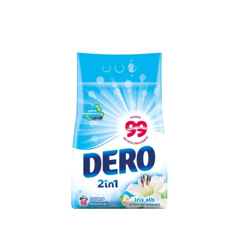Detergent de rufe pudra Dero 2in1 Iris Alb, 6kg, 60 spalari