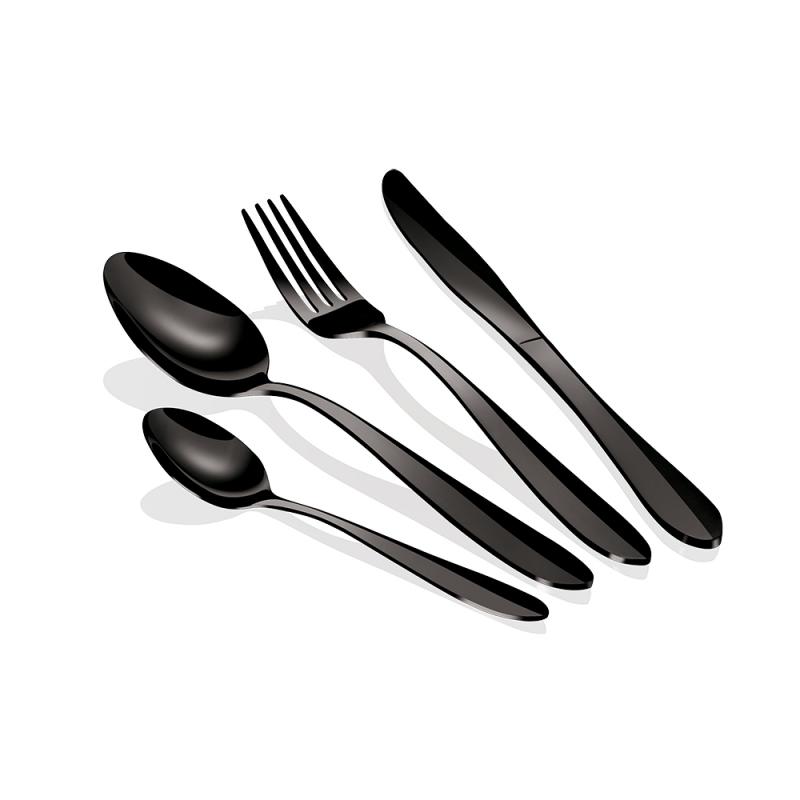 Set de tacamuri 24 de piese negru lucios Berlinger Haus BH 2630A