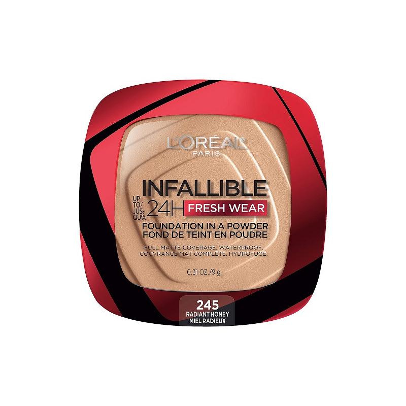 Pudra de fata, Loreal, Infallible 24H Fresh Wear, Foundation In A Powder, 245 Radiant Honey, 9 g