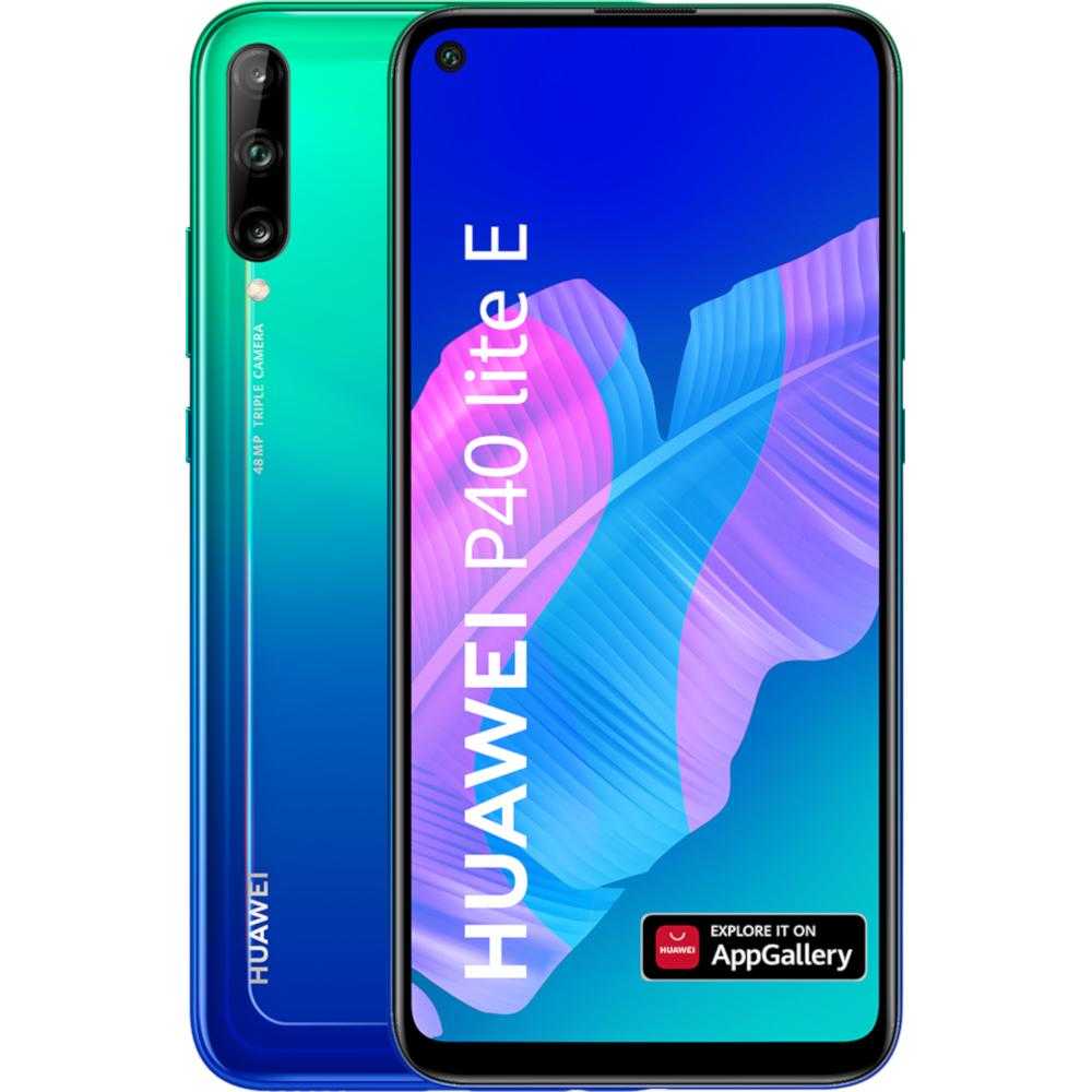 telefon mobil huawei p20 lite, dual sim, 64gb, 4g, midnight black Telefon mobil Huawei P40 Lite E, 64GB, 4GB, Dual SIM, Aurora Blue
