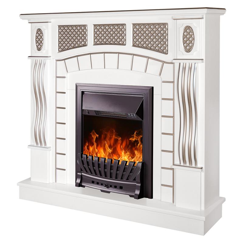 Semineu electric Amsterdam white & Pluton ArtFlame