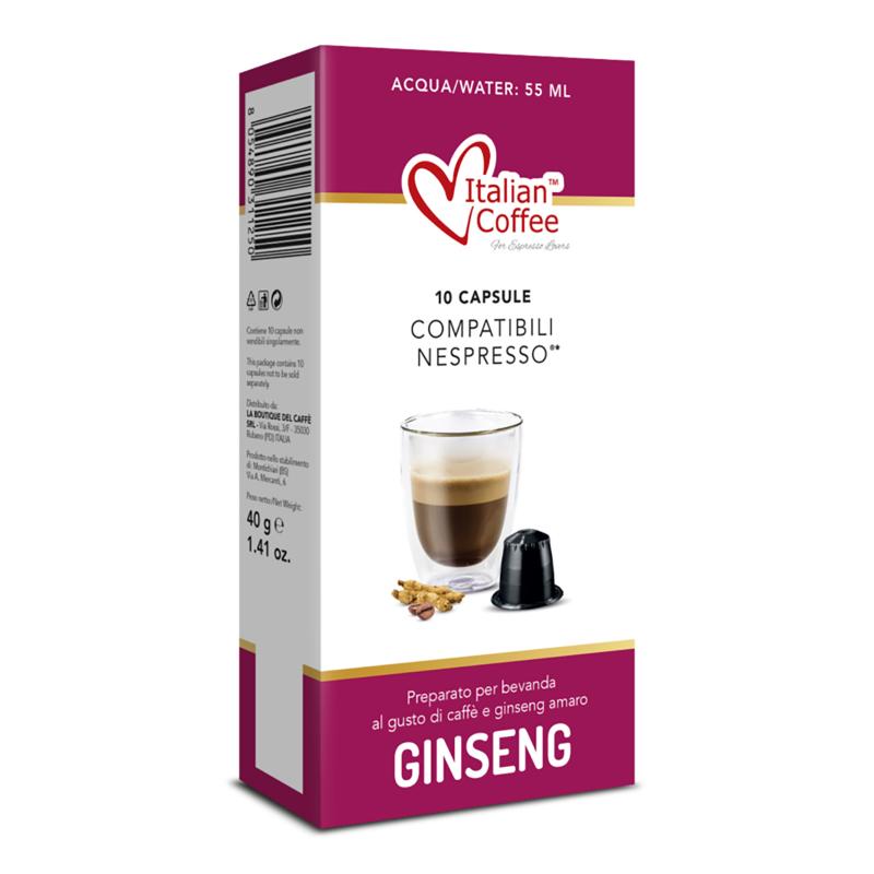 Ginseng amar, 10 capsule compatibile Nespresso®, Italian Coffee