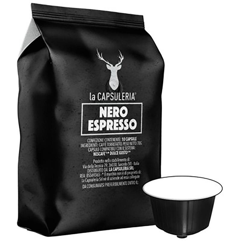 Cafea Nero Espresso, 10 capsule compatibile Dolce Gusto, La Capsuleria