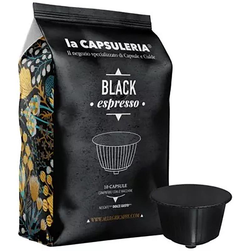 Cafea Black Espresso, 10 capsule compatibile Nescafe Dolce Gusto, La Capsuleria