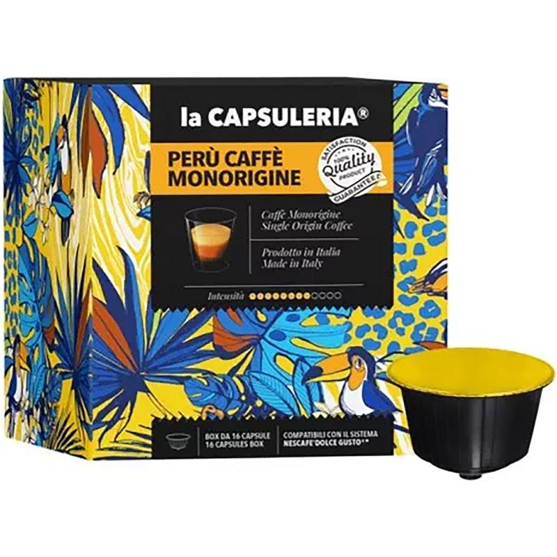 aparat de cafea cu capsule dolce gusto Cafea Peru Monorigine, 16 capsule compatibile Nescafe Dolce Gusto, La Capsuleria