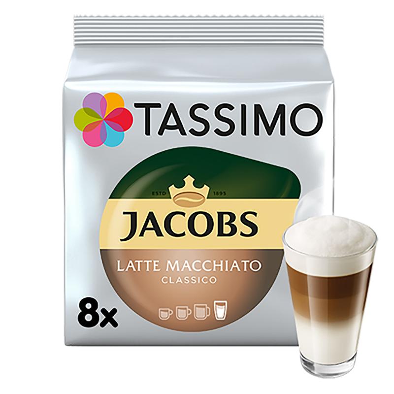 Capsule cafea, Jacobs Tassimo Latte Machiato, 40 bauturi x 295 ml, 40 capsule specialitate cafea + 40 capsule lapte