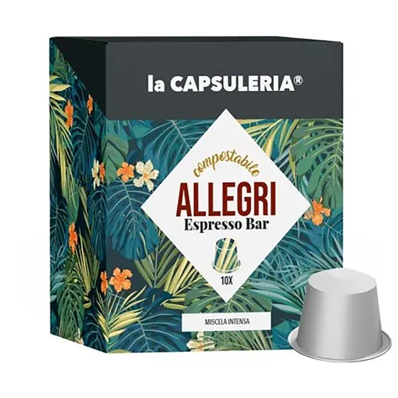Cafea Allegri Espresso Bar, 10 capsule biodegradabile compatibile Nespresso, La Capsuleria