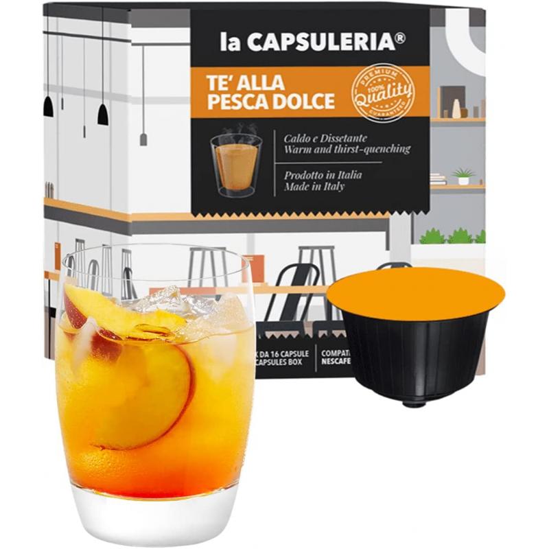 Ceai de Piersici, 16 capsule compatibile Dolce Gusto, La Capsuleria