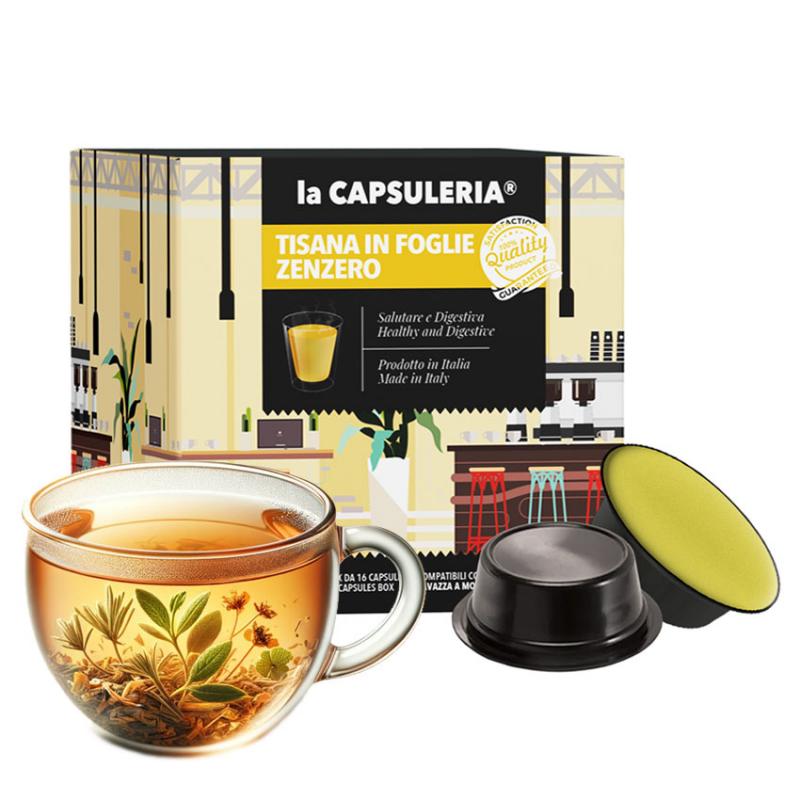 Ceai de Ghimbir, 16 capsule compatibile Lavazza a Modo Mio, La Capsuleria