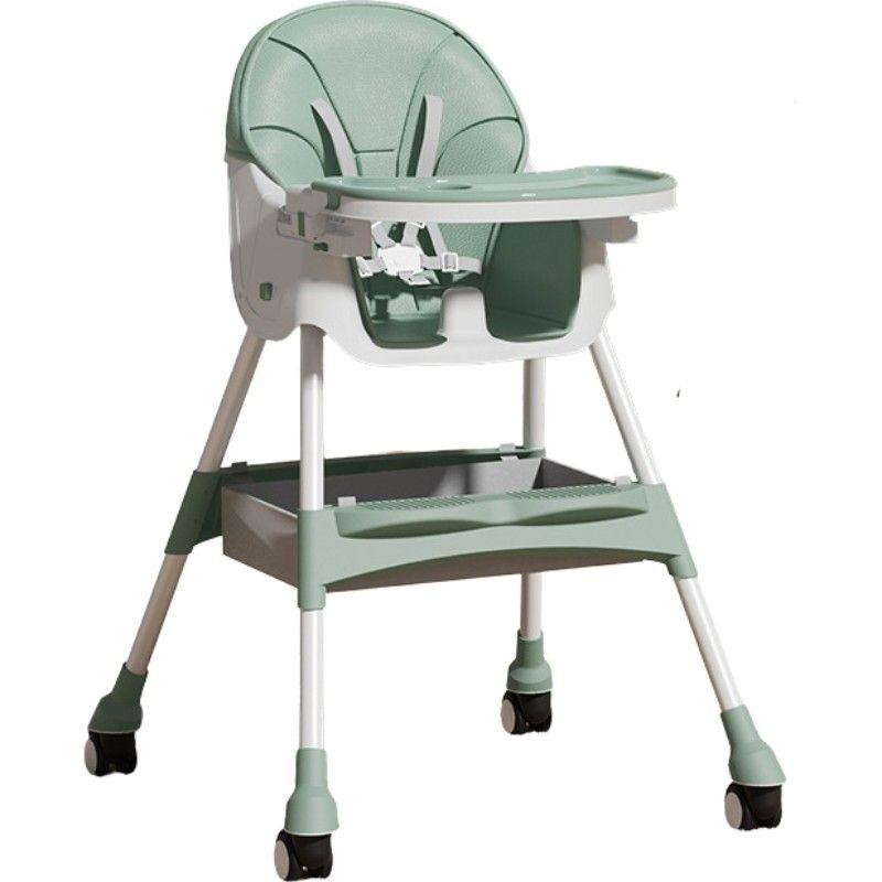 Scaun de masa pentru bebelusi si copii eMazing, cu roti, telescopic, pliabil, masuta reglabila, suport picioare