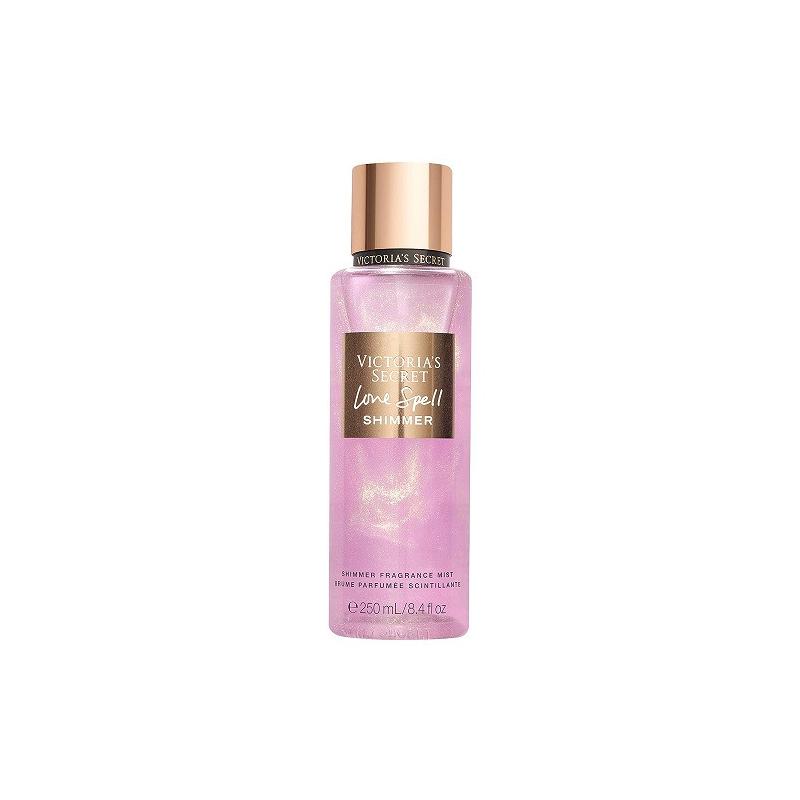 Spray de corp stralucitor, Victoria\'s Secret, Love Spell Shimmer, Cherry Blossom & Fresh Peach, 250 ml