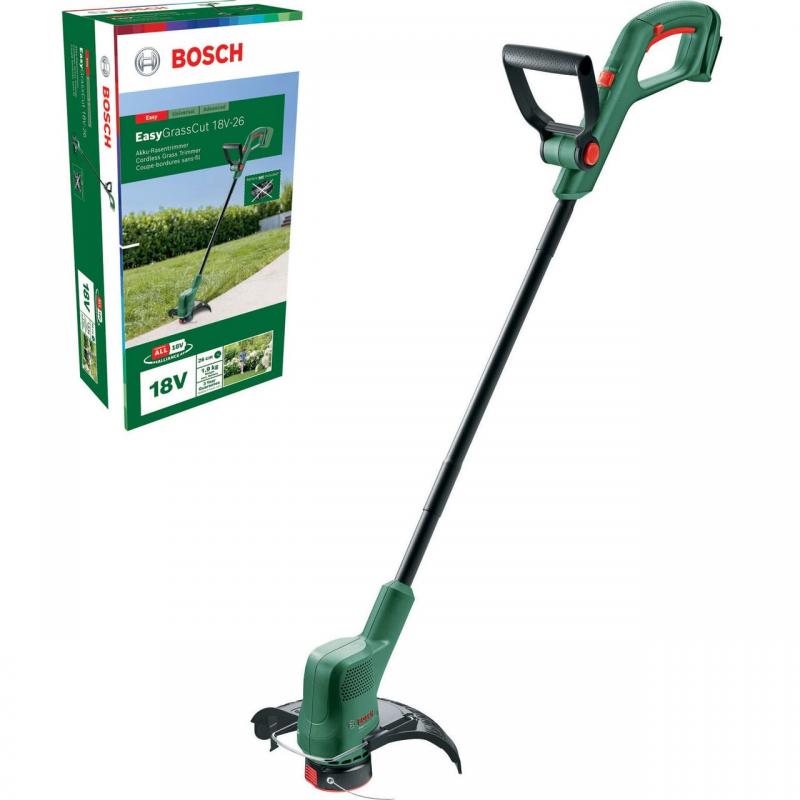 Trimmer electric, cu acumulator 1x18V, 2.5Ah, diametru cosire26cm, BOSCH, tip EasyGrassCut 18V-26