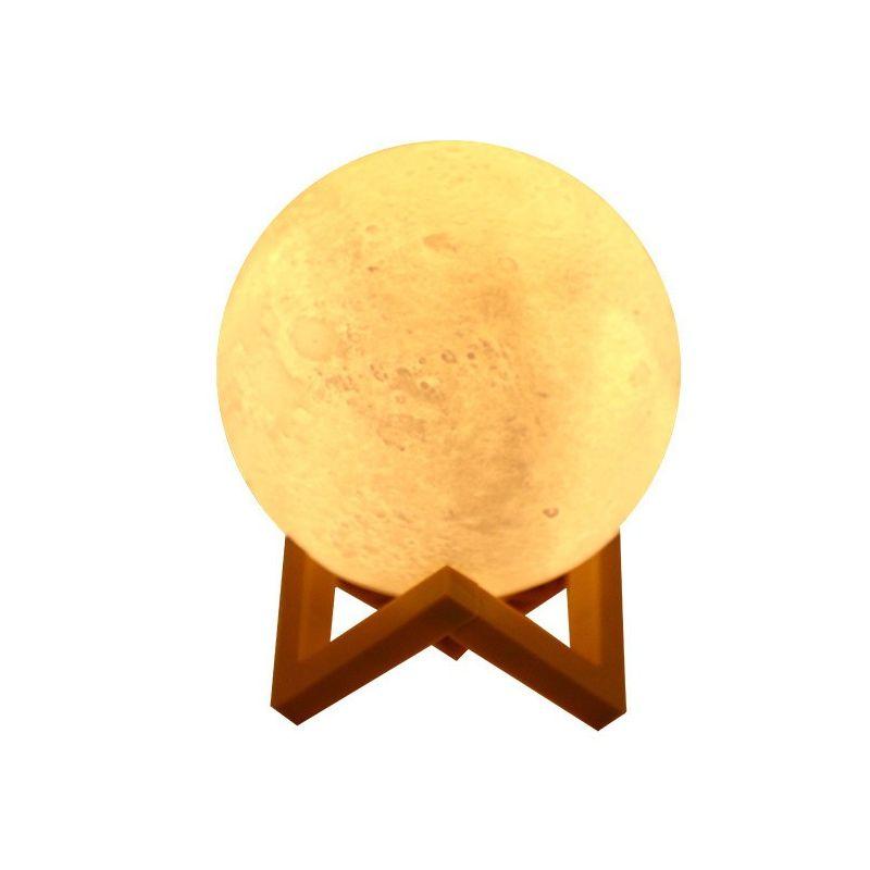 Lampa de veghe luna 3D Moon Light, lumina LED alb cald, alimentare baterii, fara acumulator, stand din plastic inclus, 12 cm, eMazing