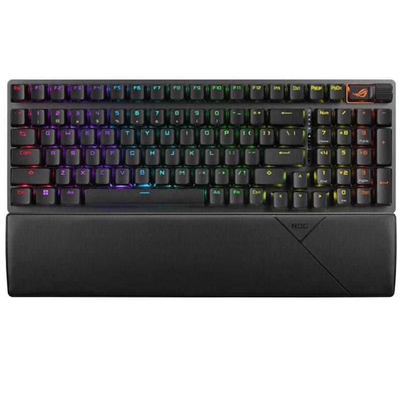 Tastatura gaming mecanica cu sau fara fir ASUS ROG Strix Scope II 96 NX Snow switch neagra