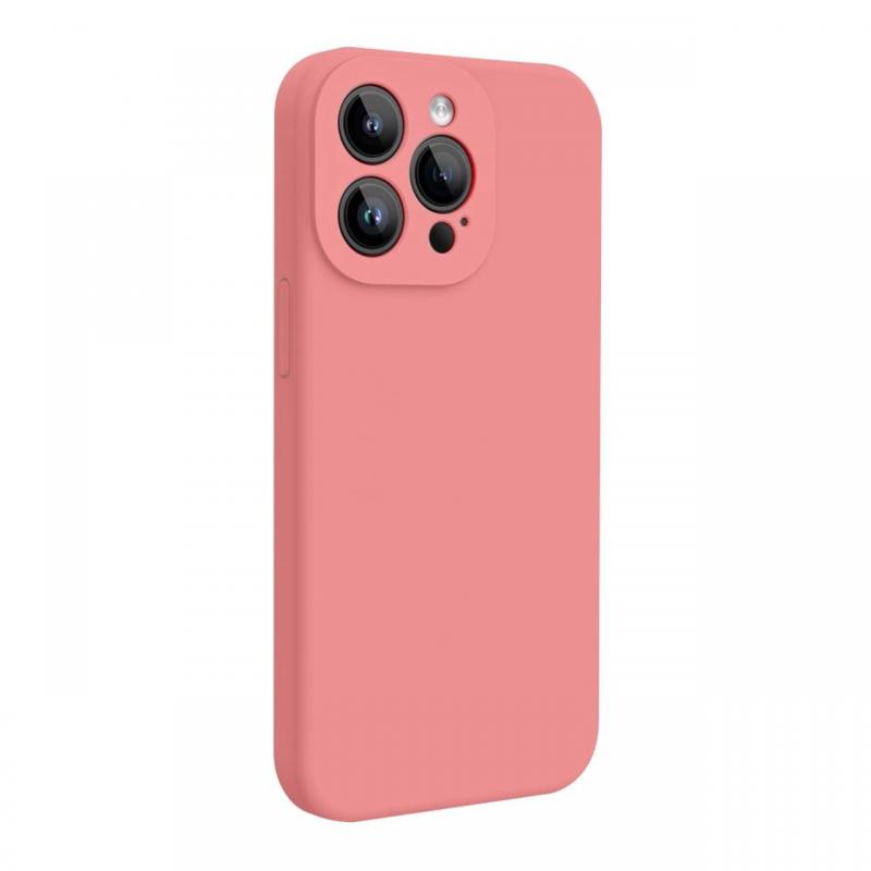 Lemontti Husa Liquid Silicon MagCharge iPhone 15 Pro Roz (protectie 360°, material fin, captusit cu microfibra)