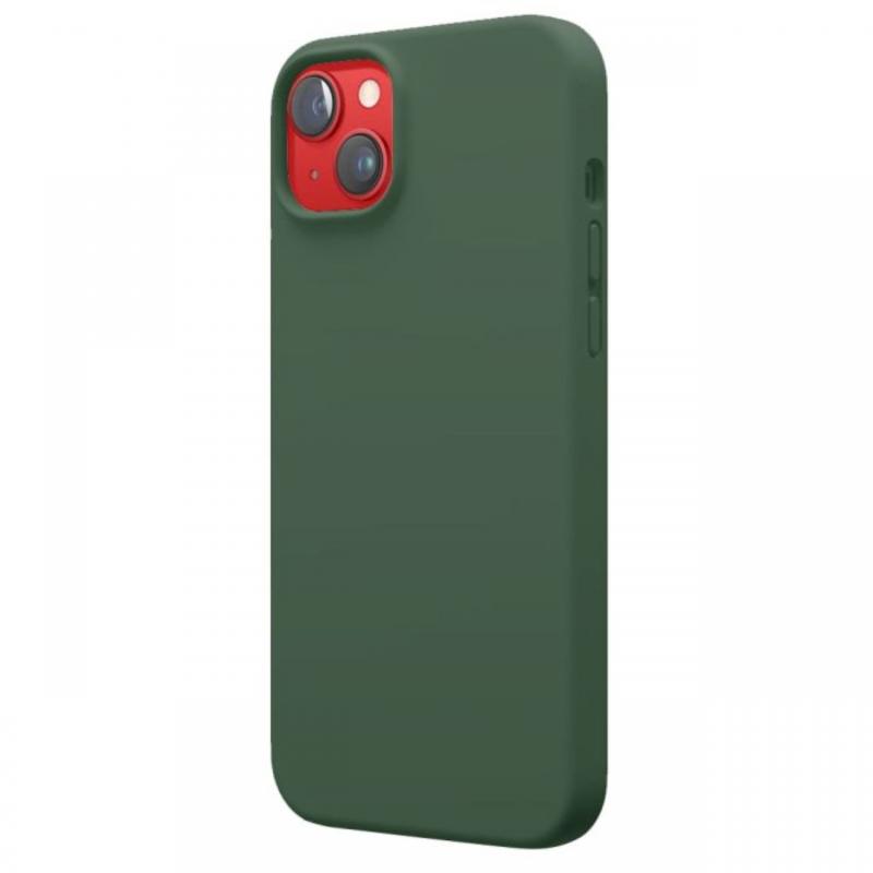 Lemontti Husa Liquid Silicon MagCharge iPhone 14 Verde (protectie 360°, material fin, captusit cu microfibra)