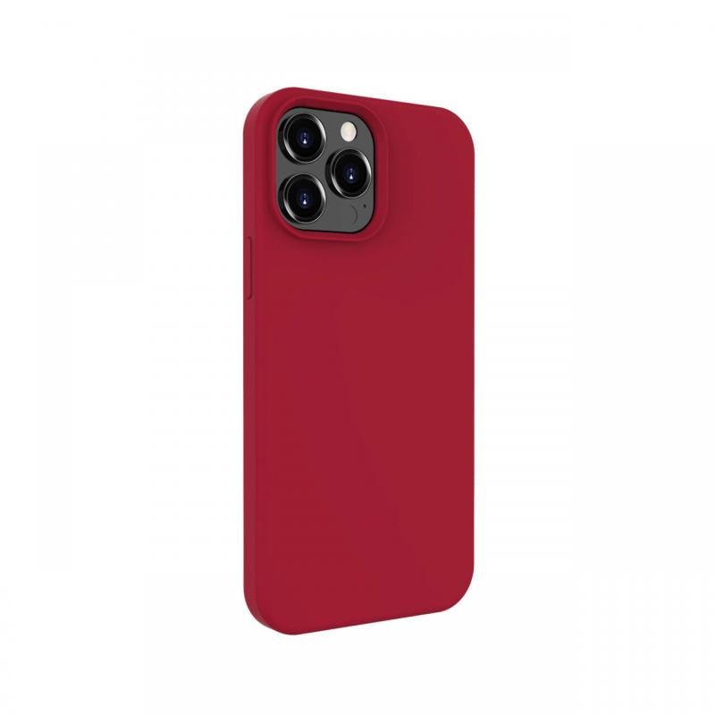 Husa iPhone 13 Pro Lemontti Liquid Silicon Dark Red