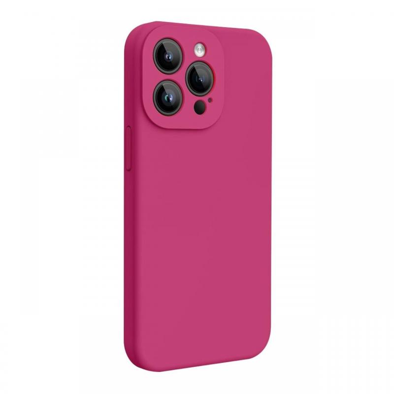 Lemontti Husa Liquid Silicon MagCharge iPhone 15 Pro Max Roze (protectie 360°, material fin, captusit cu microfibra)