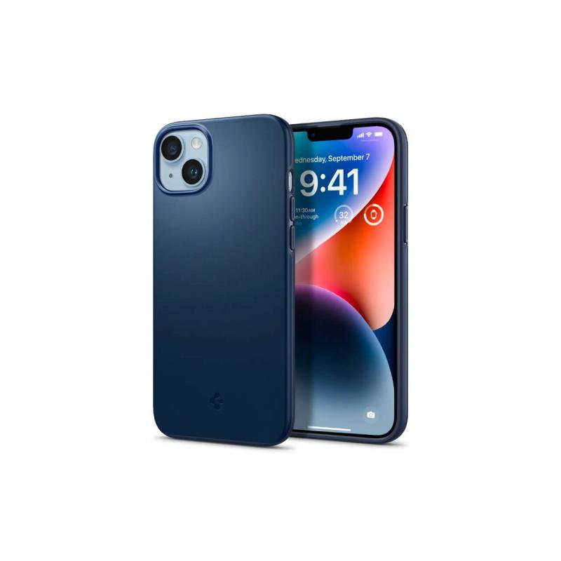 Husa iPhone 14 Spigen Thin Fit Navy Blue