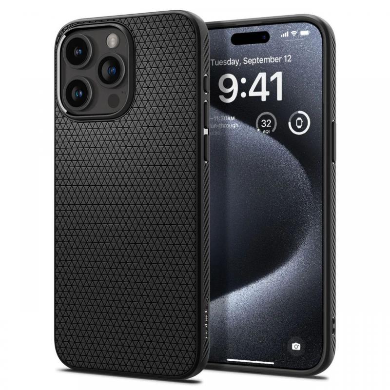 Spigen Husa Liquid Air iPhone 15 Pro Matte Black