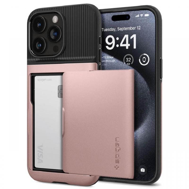 Spigen Husa Slim Armor Cs iPhone 15 Pro Roz