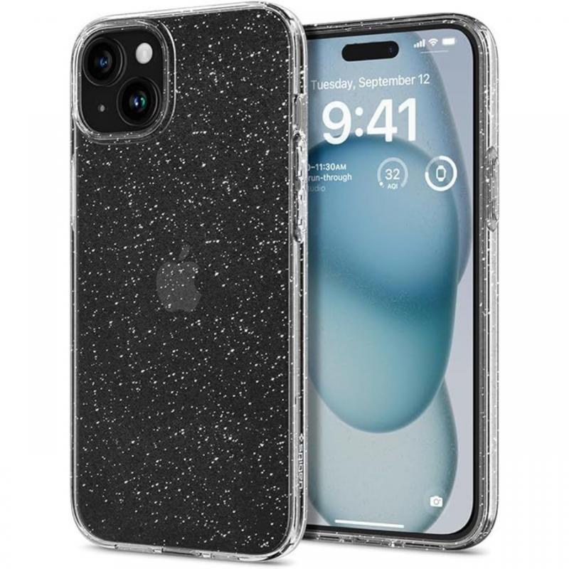 Spigen Husa Liquid Crystal Glitter iPhone 15 Crystal Quartz