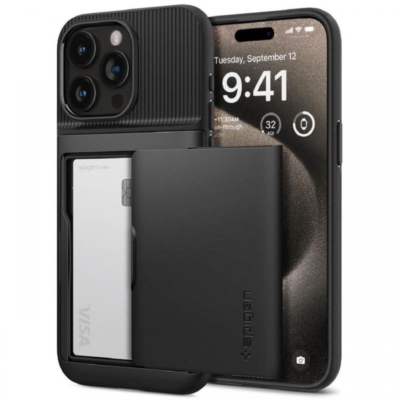 Spigen Husa Slim Armor Cs iPhone 15 Pro Max Negru