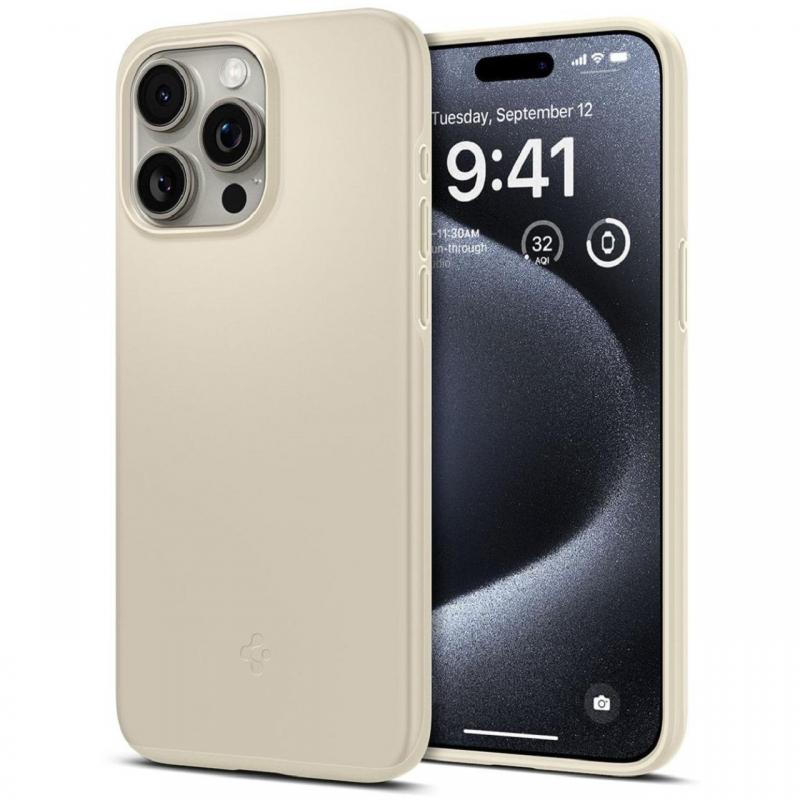 Spigen Husa Thin Fit iPhone 15 Pro Mute Beige