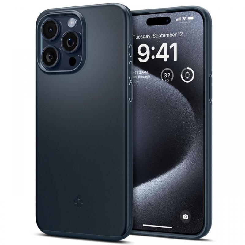 Spigen Husa Thin Fit iPhone 15 Pro Metal Slate