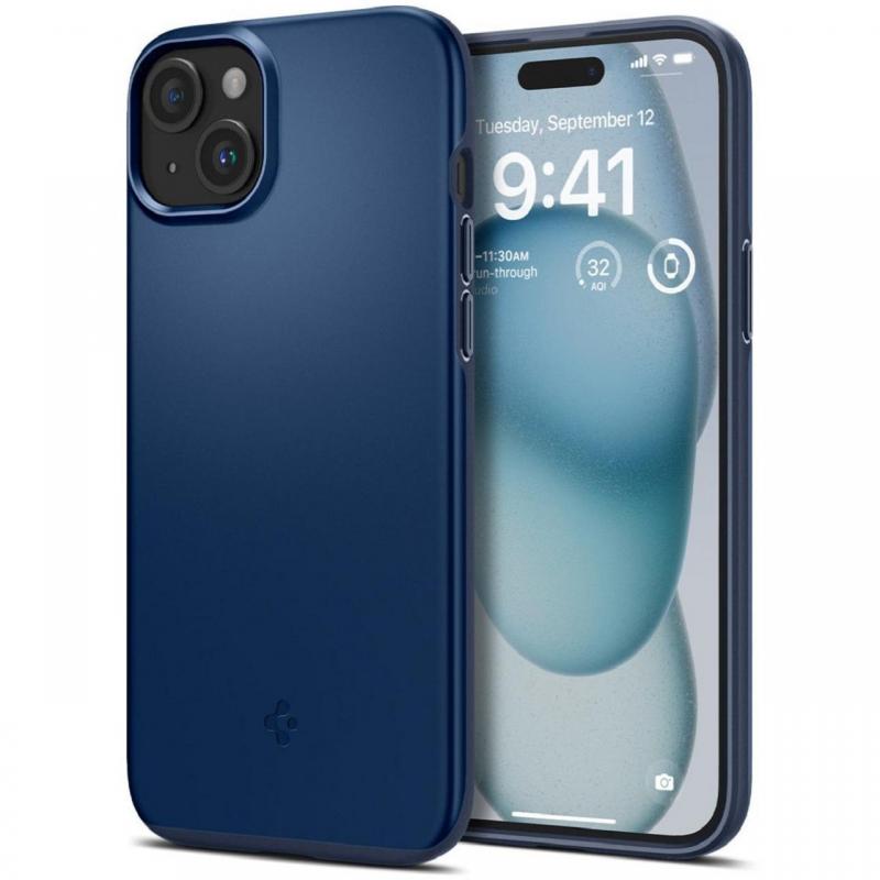 Spigen Husa Thin Fit iPhone 15 Navy Blue