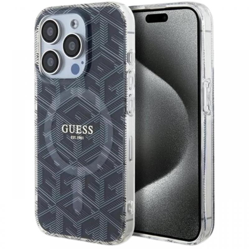 Guess Husa GCube MagSafe iPhone 15 Pro Negru