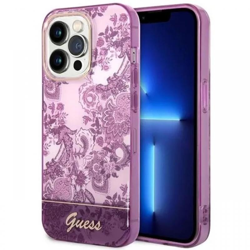 Guess Husa Porcelain Collection iPhone 14 Pro Fuchsia