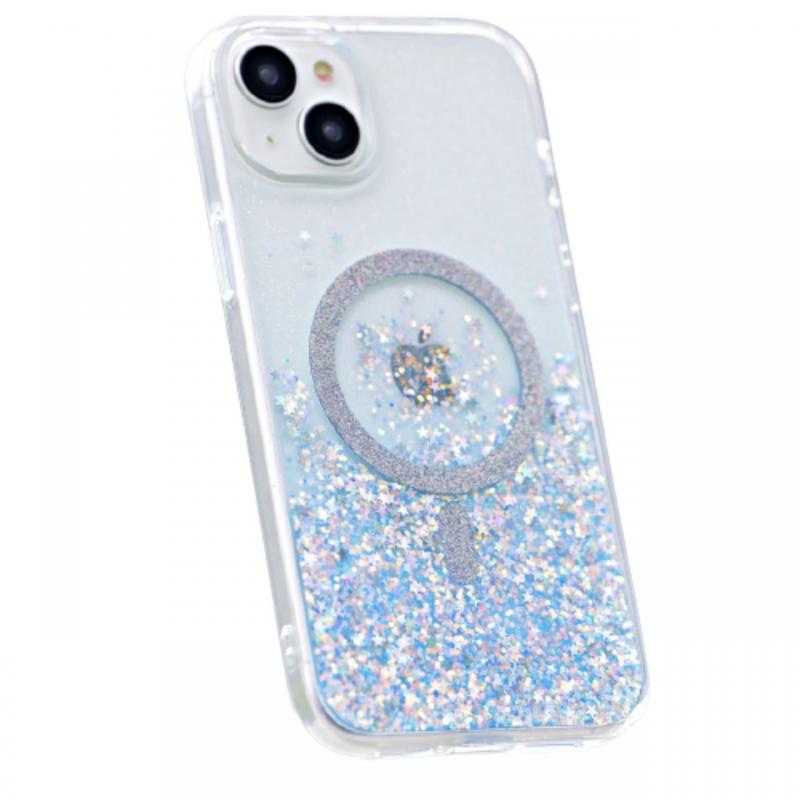 Devia Husa Shiny Series Original Design Magnetic iPhone 15 Transparent / Albastru