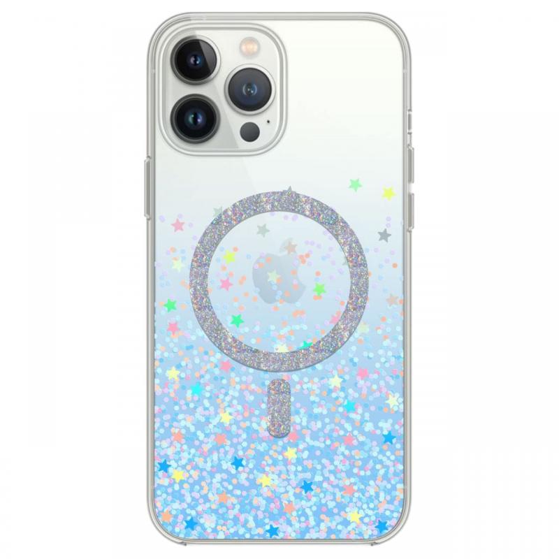  Devia Husa Shiny Series Original Design Magnetic iPhone 15 Pro Transparent / Albastru