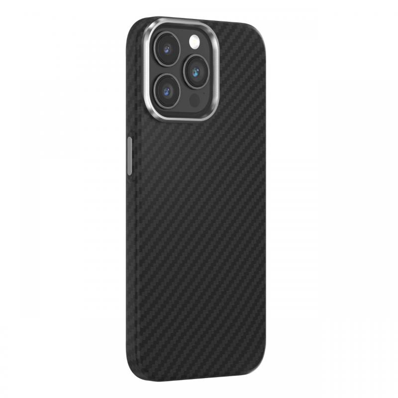 Devia Husa Ultra-Thin Carbon Fiber Magnetic iPhone 15 Pro Negru