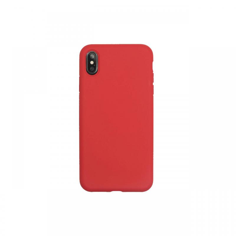 Husa iPhone XS Max Just Must Silicon Pantone Red (captusit cu microfibra, colturi intarite)