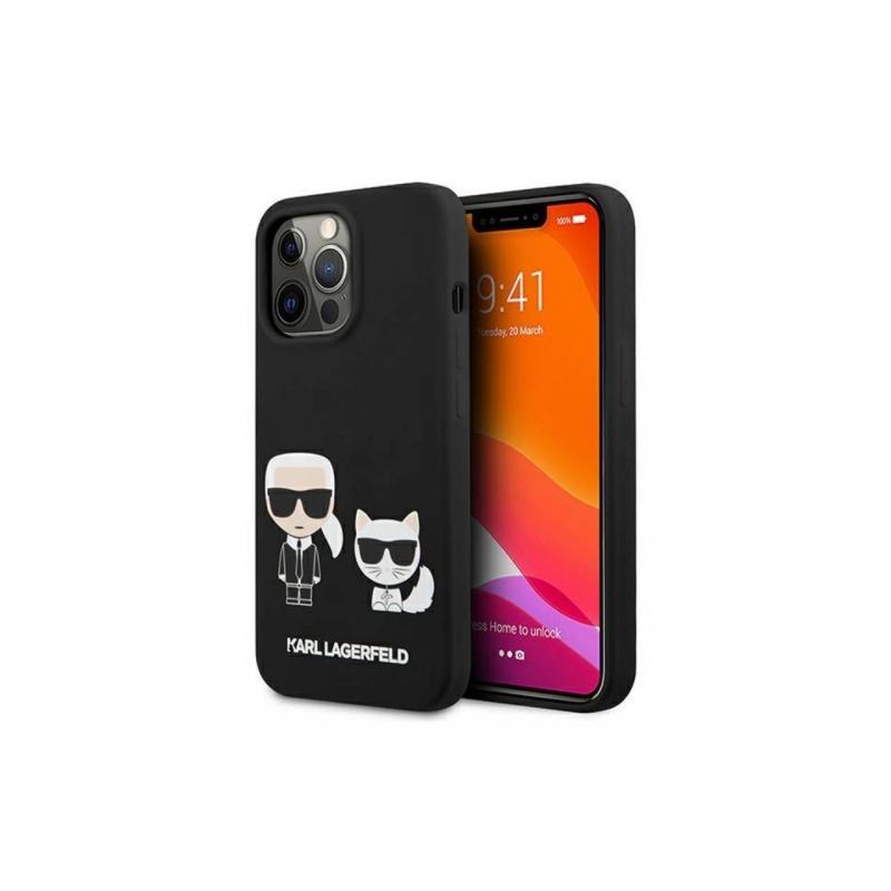 Husa iPhone 13 Pro Karl Lagerfeld Silicon Karl & Choupette Negru