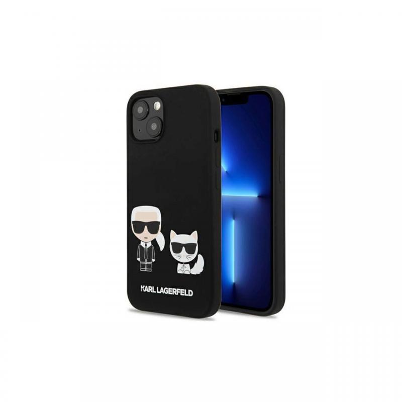 Husa iPhone 13 Mini Karl Lagerfeld Silicon Karl & Choupette Negru