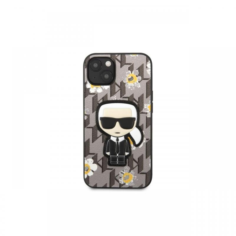 Husa iPhone 13 Karl Lagerfeld Ikonik Flower Gri