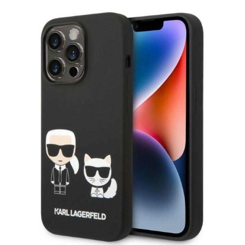 Karl Lagerfeld Husa MagSafe Liquid Silicone Karl\'s & Choupette iPhone 14 Pro Negru